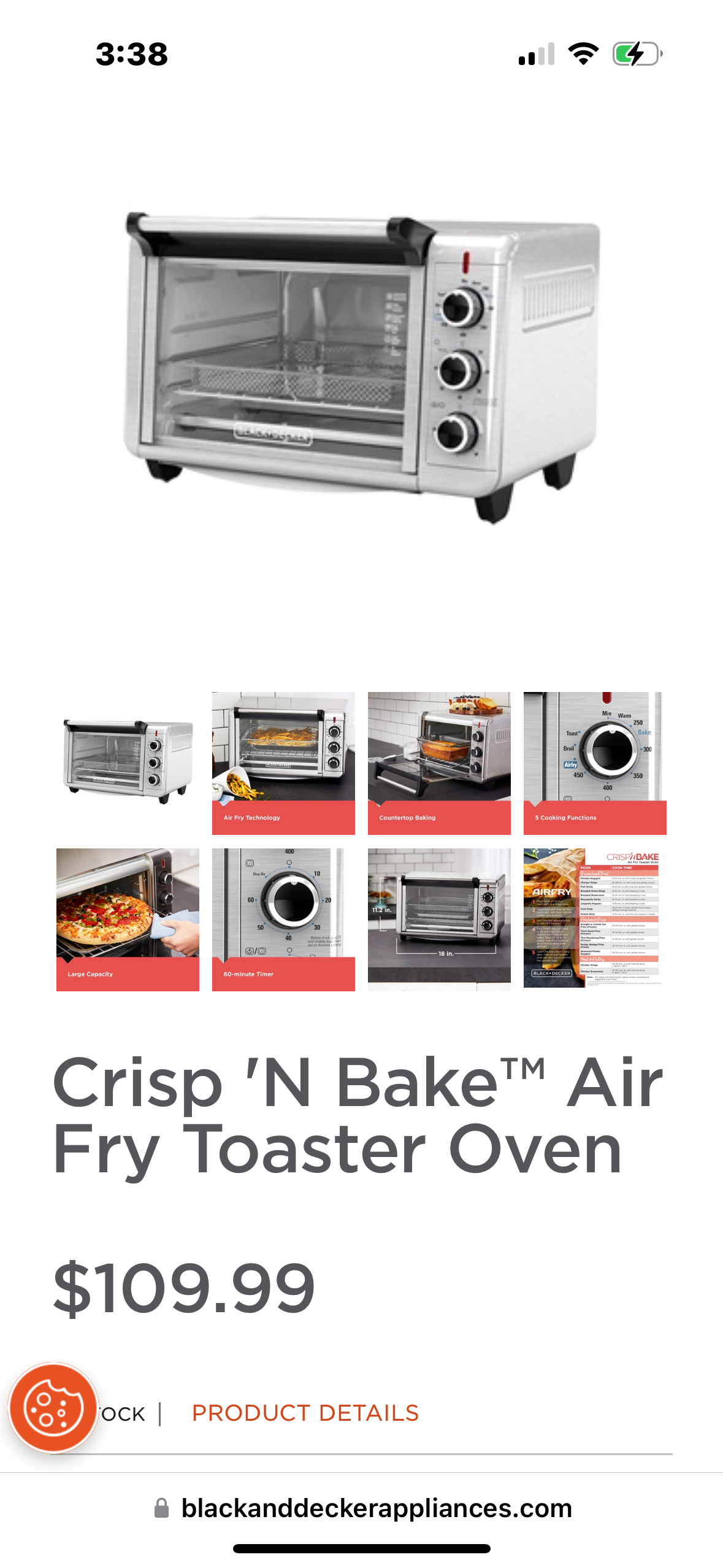 Black+Decker Crisp 'N Bake™ Air Fry Toaster Oven image indicator(5)