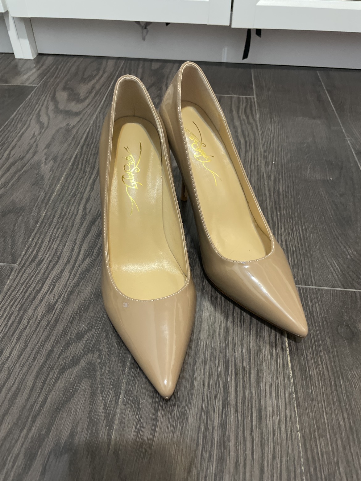 Nude patent pump 95mm size 38