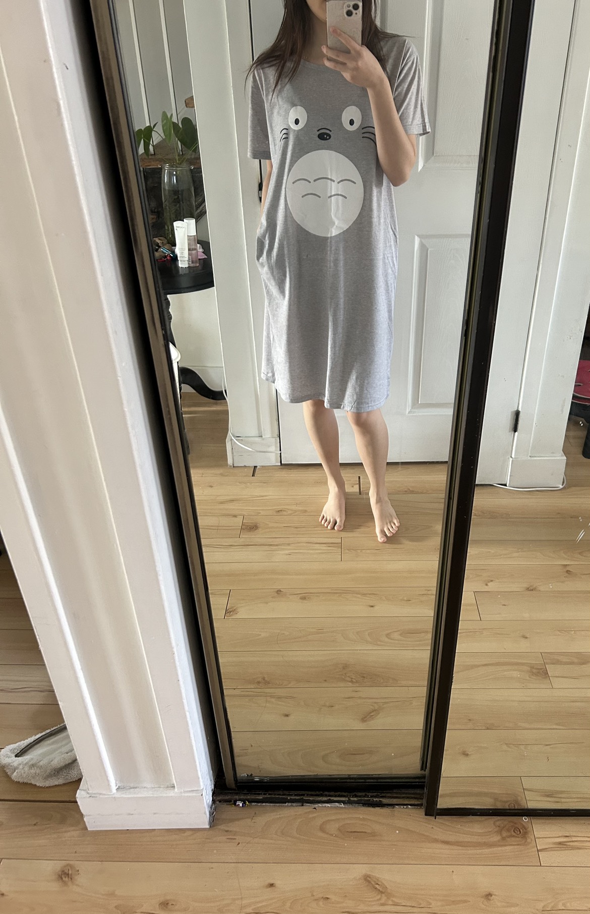 Totoro Pajama Dress with Pockets thumbnail