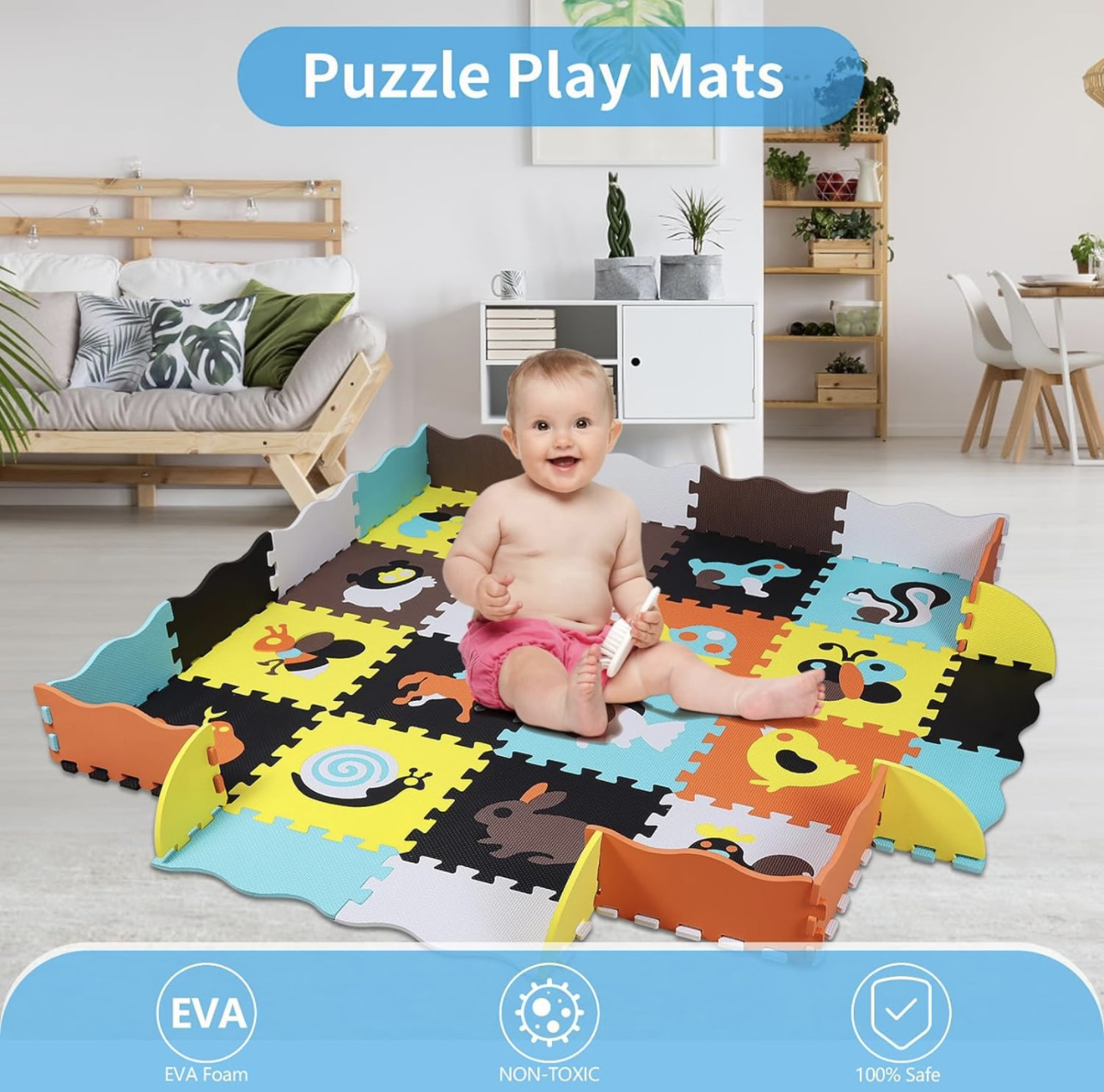 Baby Play Foam Mat- Interlocking Play Foam Mat- Foam Play Mat thumbnail