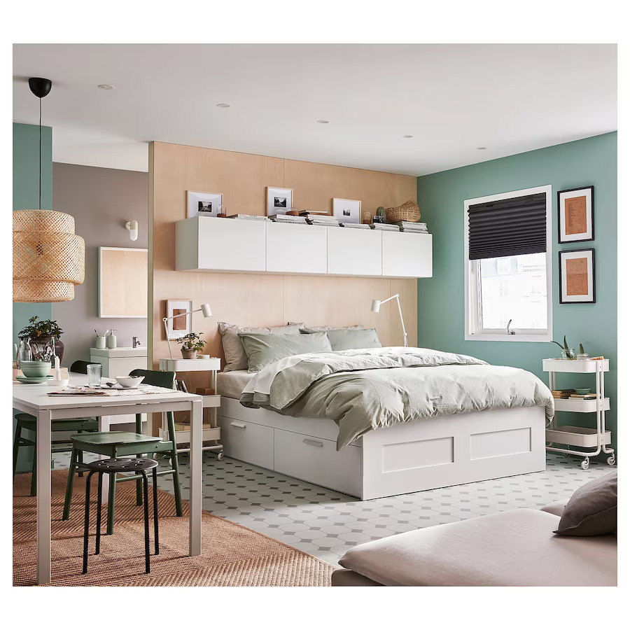 Full/Double Ikea bed with storage - photo 5