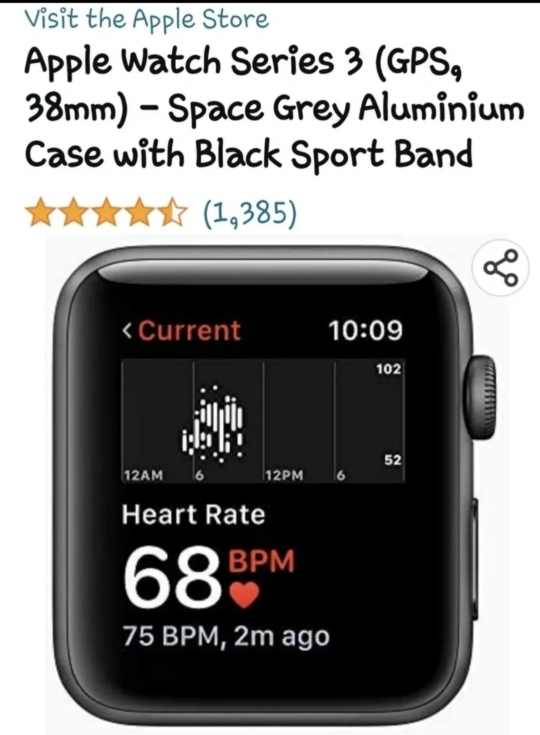 🆕️Apple Watch Series 3 (GPS 38mm) Grey Aluminium Case Sport Band image indicator(4)