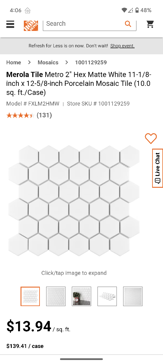 24 sheets of octagon mosaic tile white - photo 2