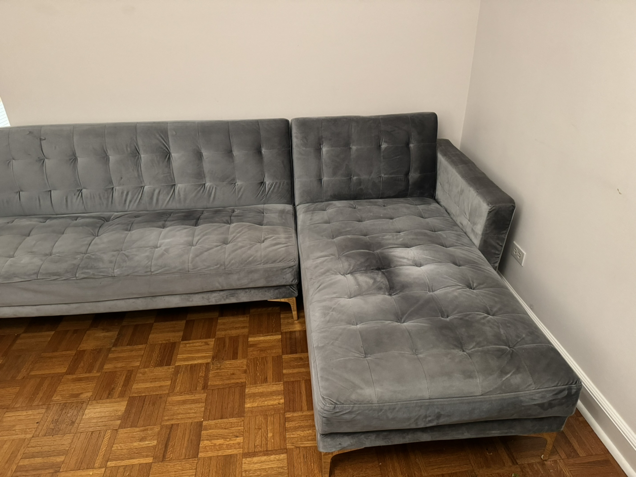 Velvet Sectional Sleeper Bed Sofa - photo 3
