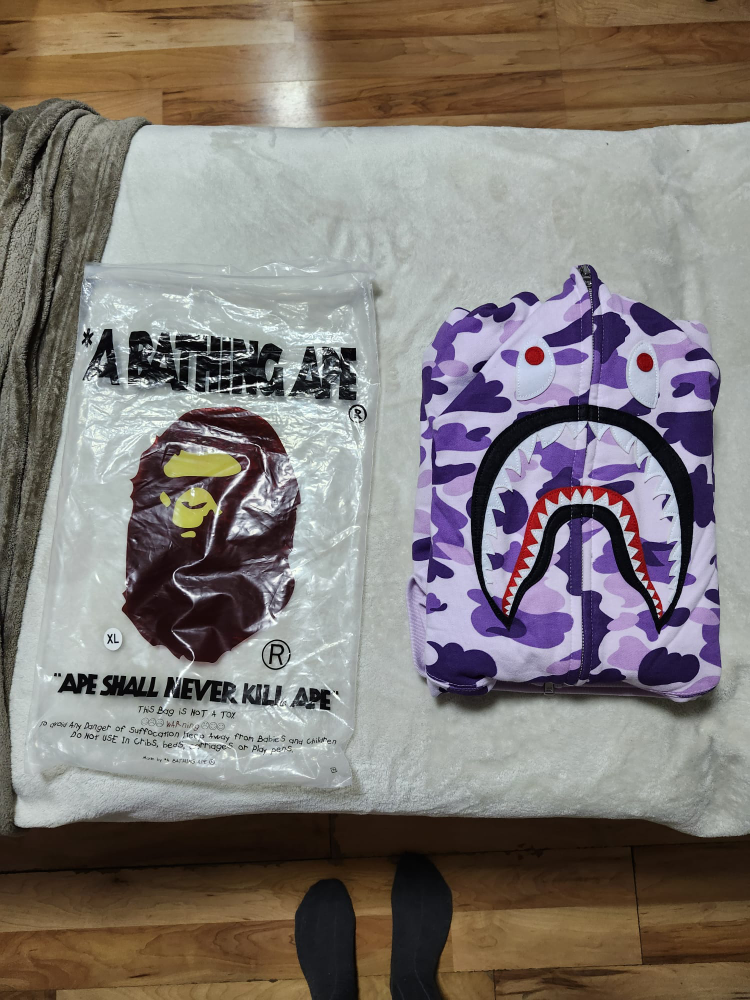 1:1 Bape Hoodie Light Purple