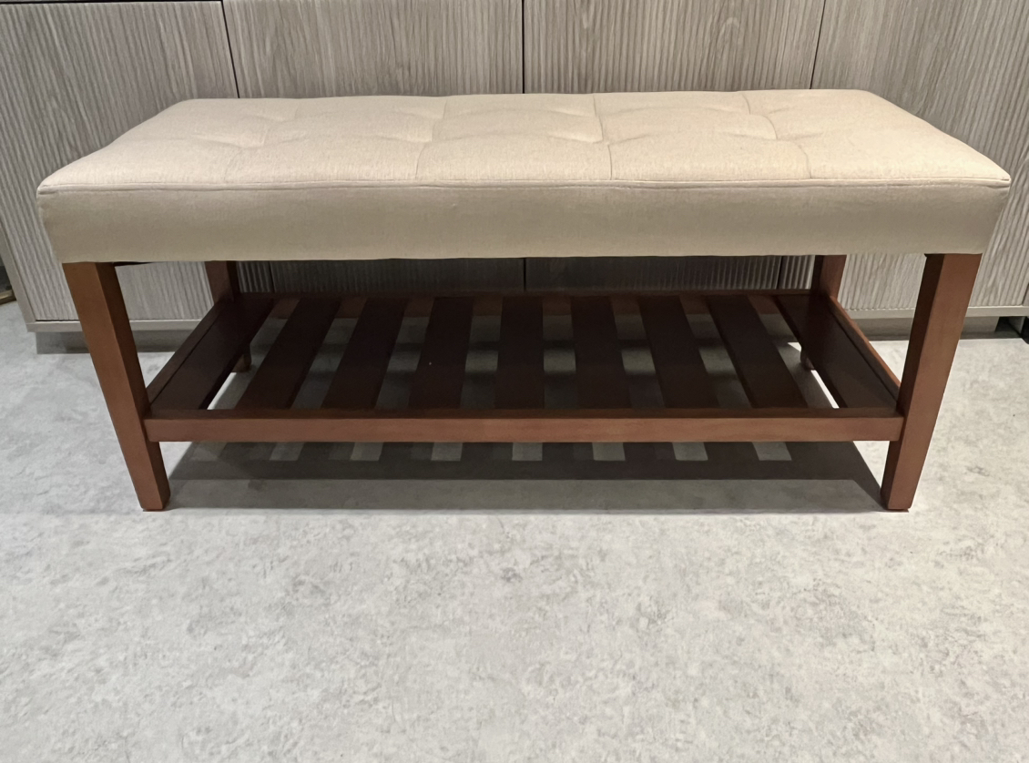 Beige  Bench with Bottom storage thumbnail