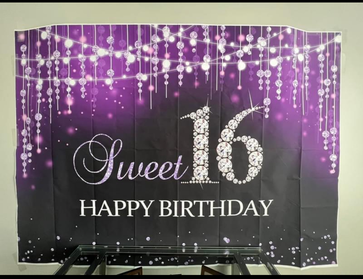 New Sweet sixteen wall  backdrop big banner image indicator(3)
