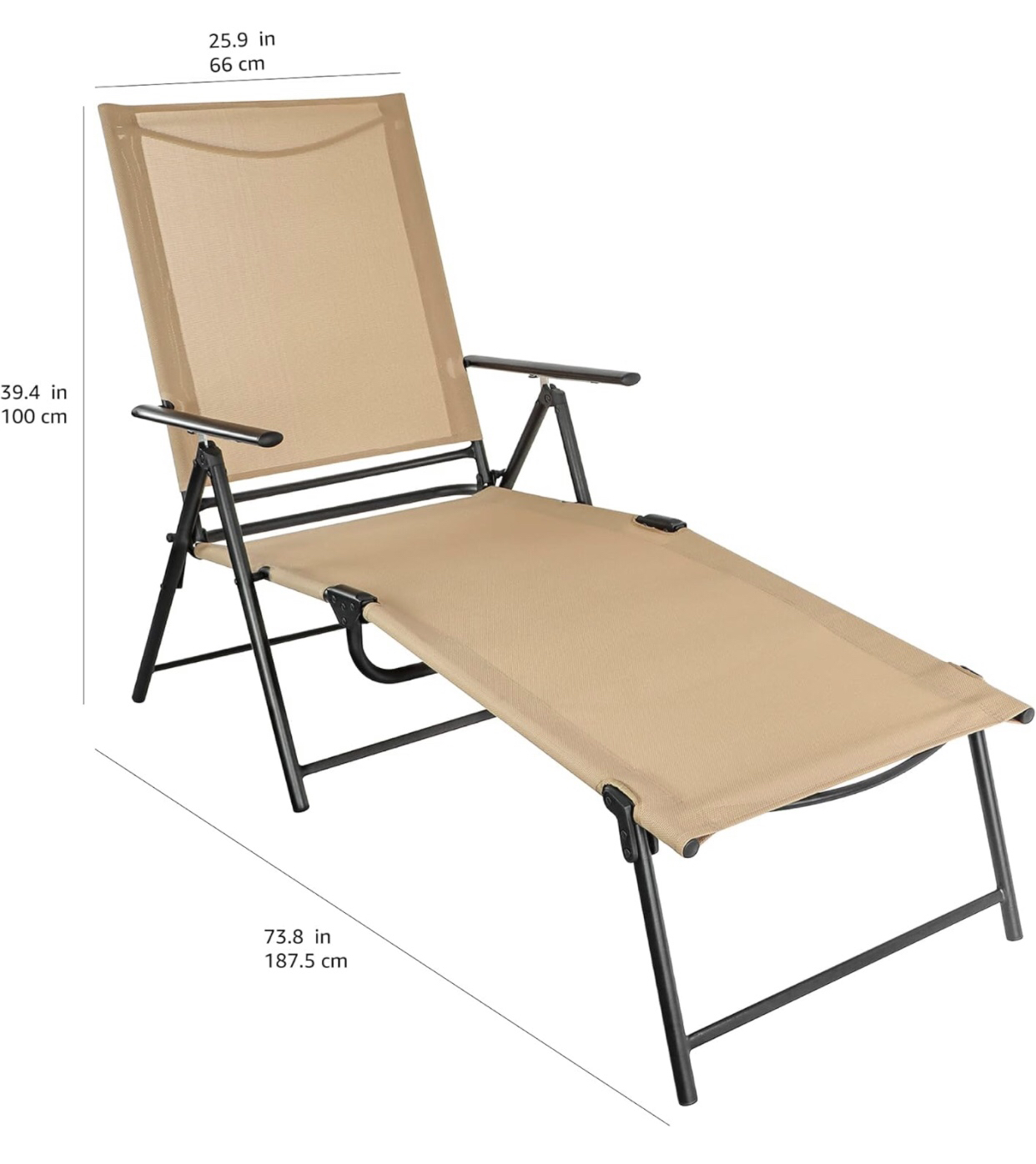 Sling Outdoor Folding Reclining Chaise Lounger ,2Pc image indicator(5)