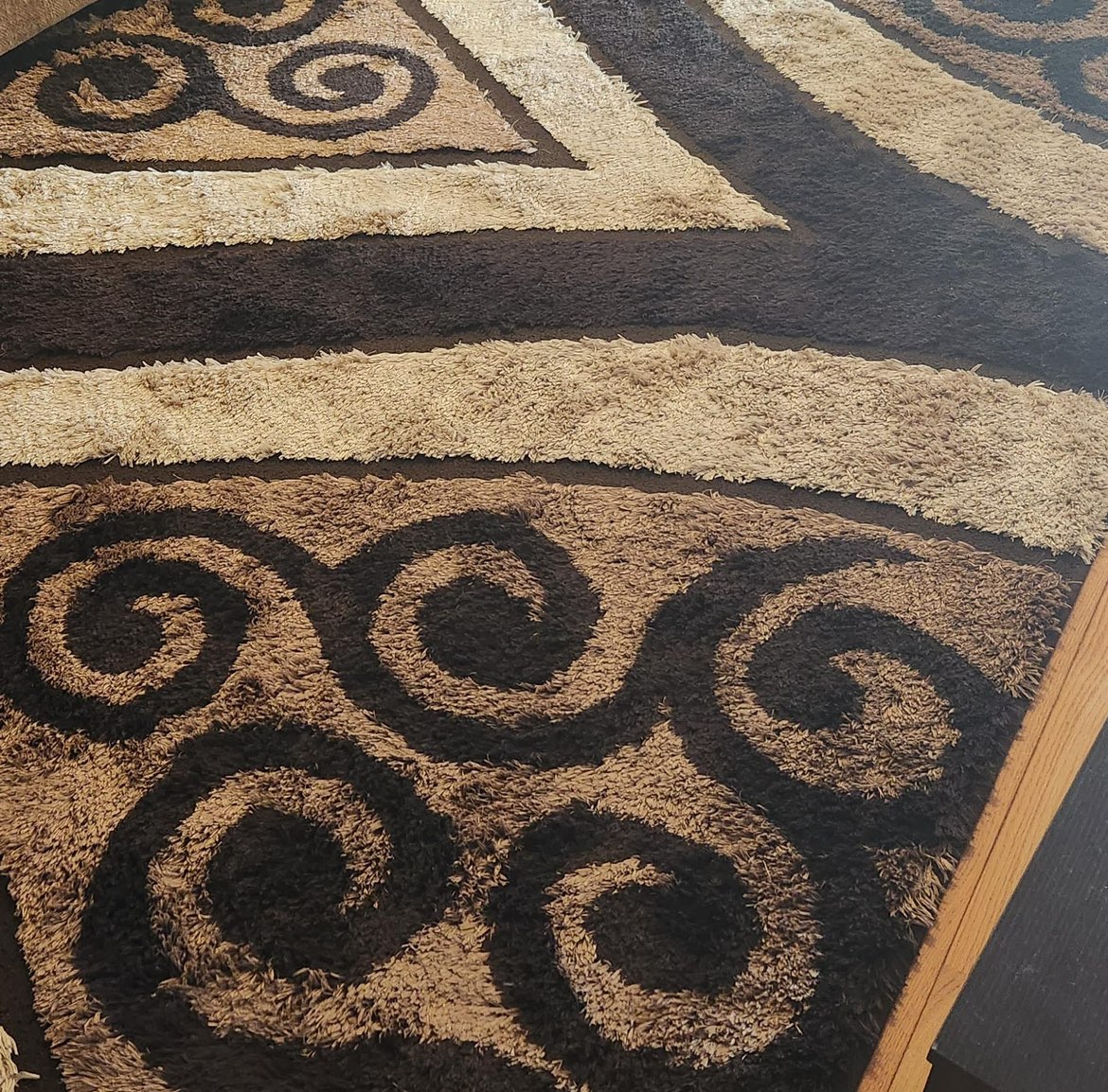 Brown shaggy area rug