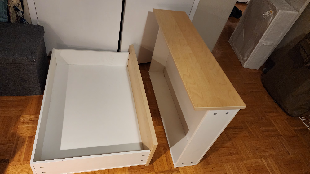 white stained oak veneer, understorage bed box for high bed. - photo 2