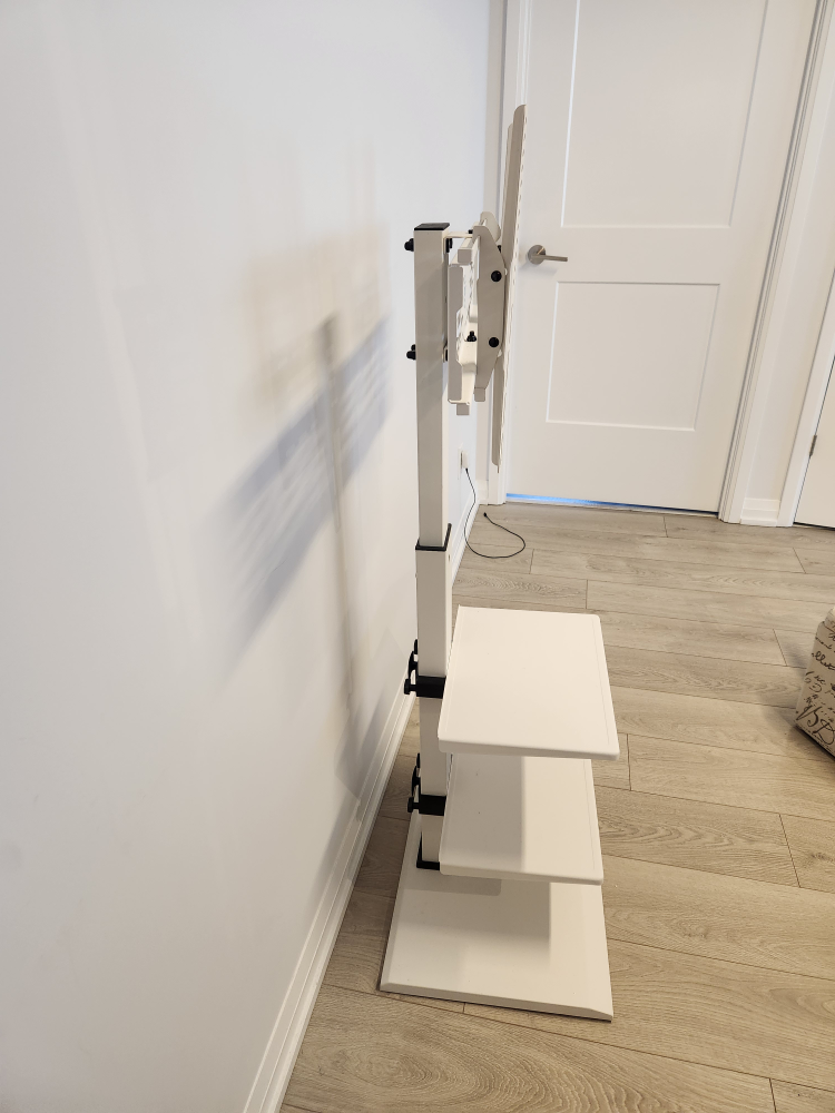 swivel tv stand with shelves