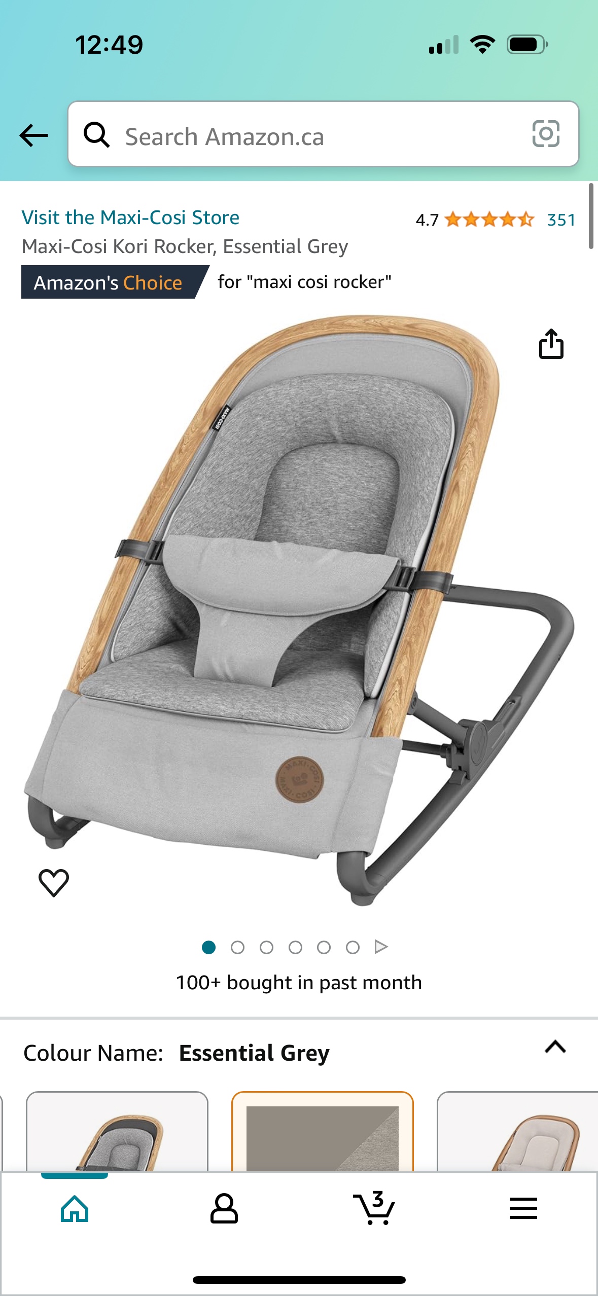 Maxi-Cosi Kori Rocker Bouncer in Essential Grey - photo 5