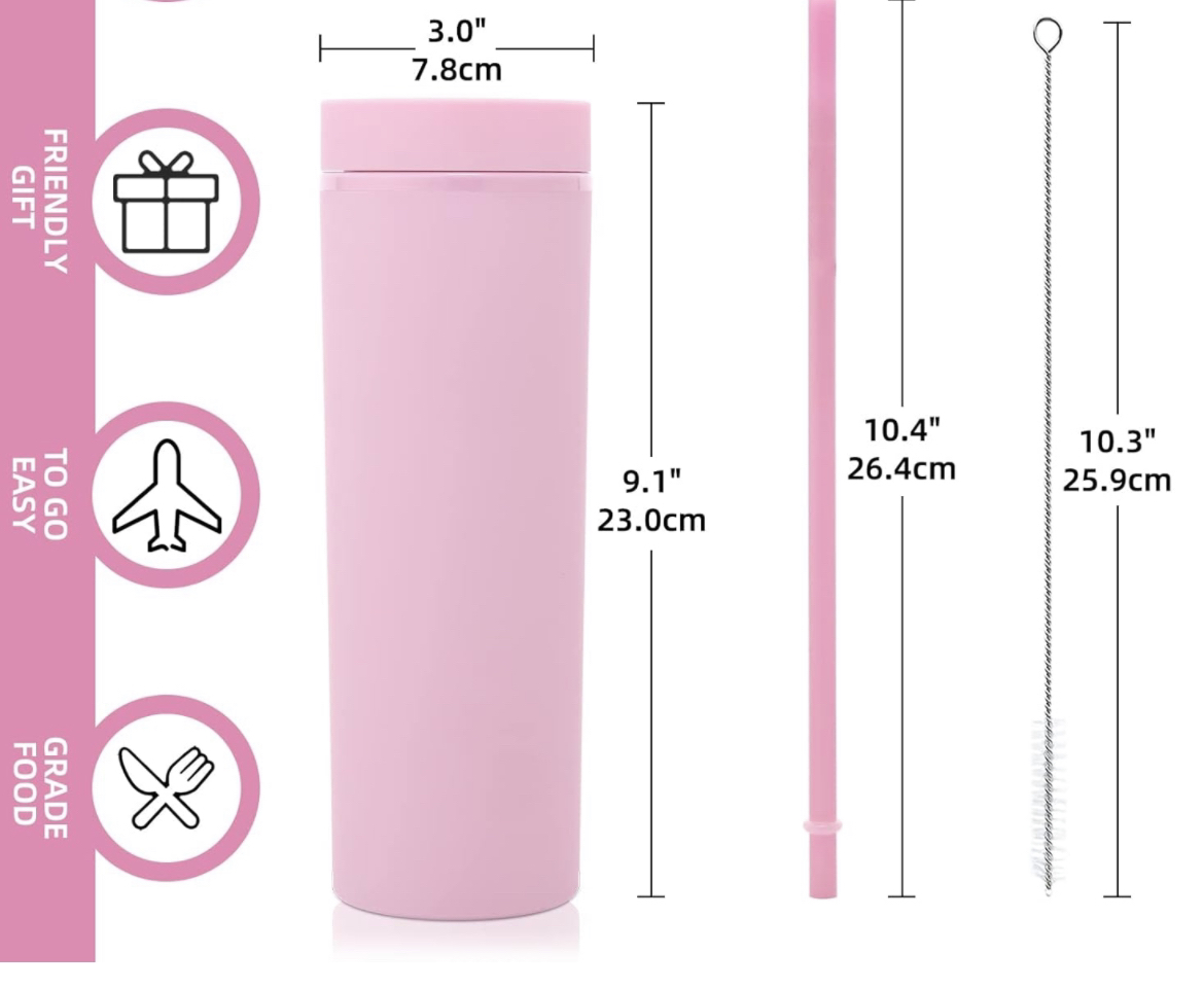 BNIB 20oz Skinny Tumbler in Matte Pink - photo 3