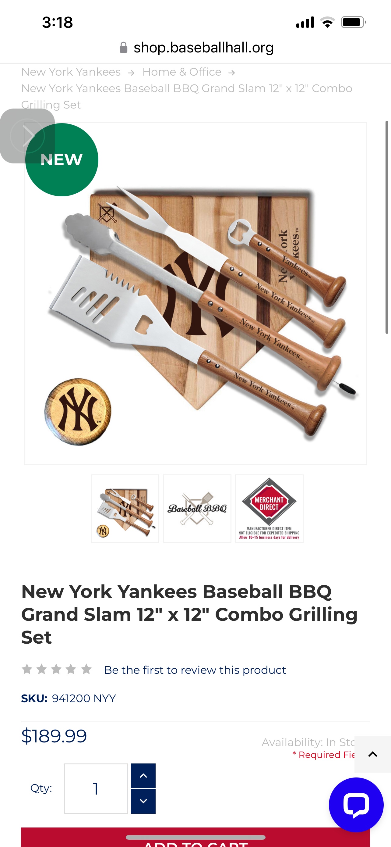 New in box MLB Yankees Grand Slam Baseball BBQ - photo 5