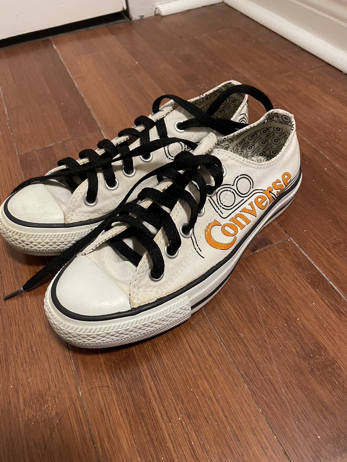 White low top Converse (womens 6.5) thumbnail