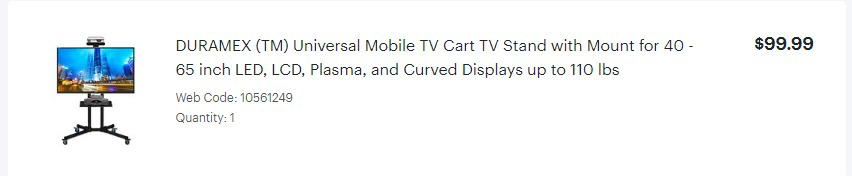 DURAMEX (TM) Universal Mobile TV Cart TV Stand for 40 - 65 inch - photo 4