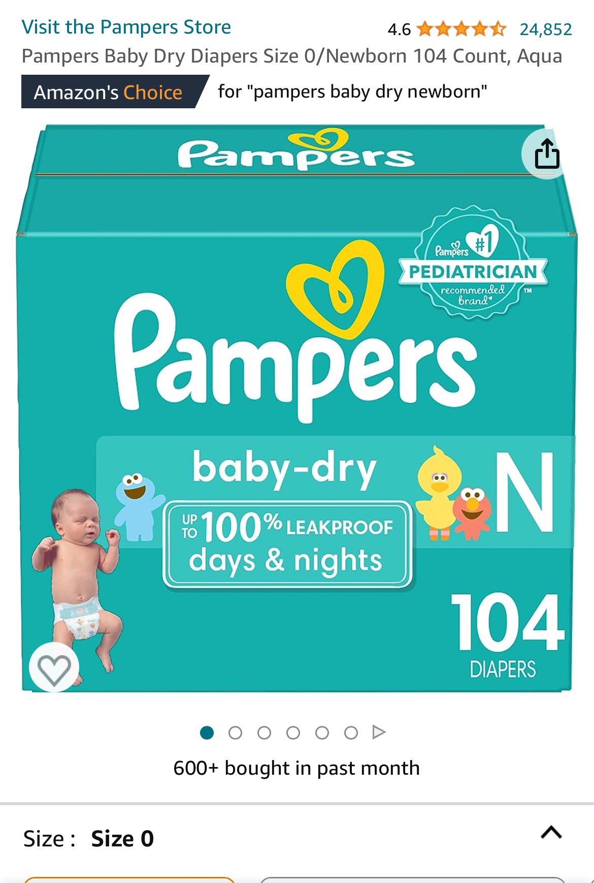 BNIB Pampers Baby-dry Newborn size thumbnail