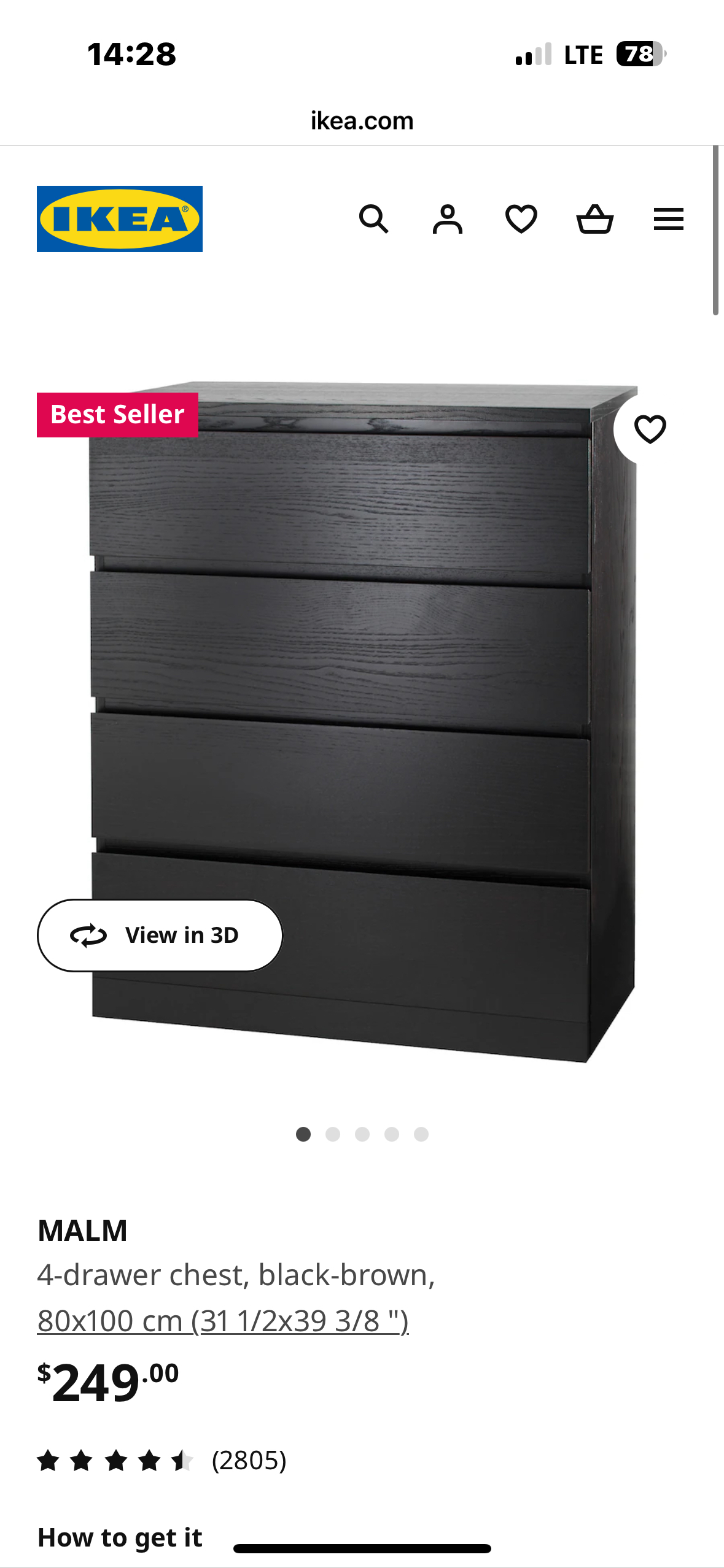Ikea 4-drawer chest