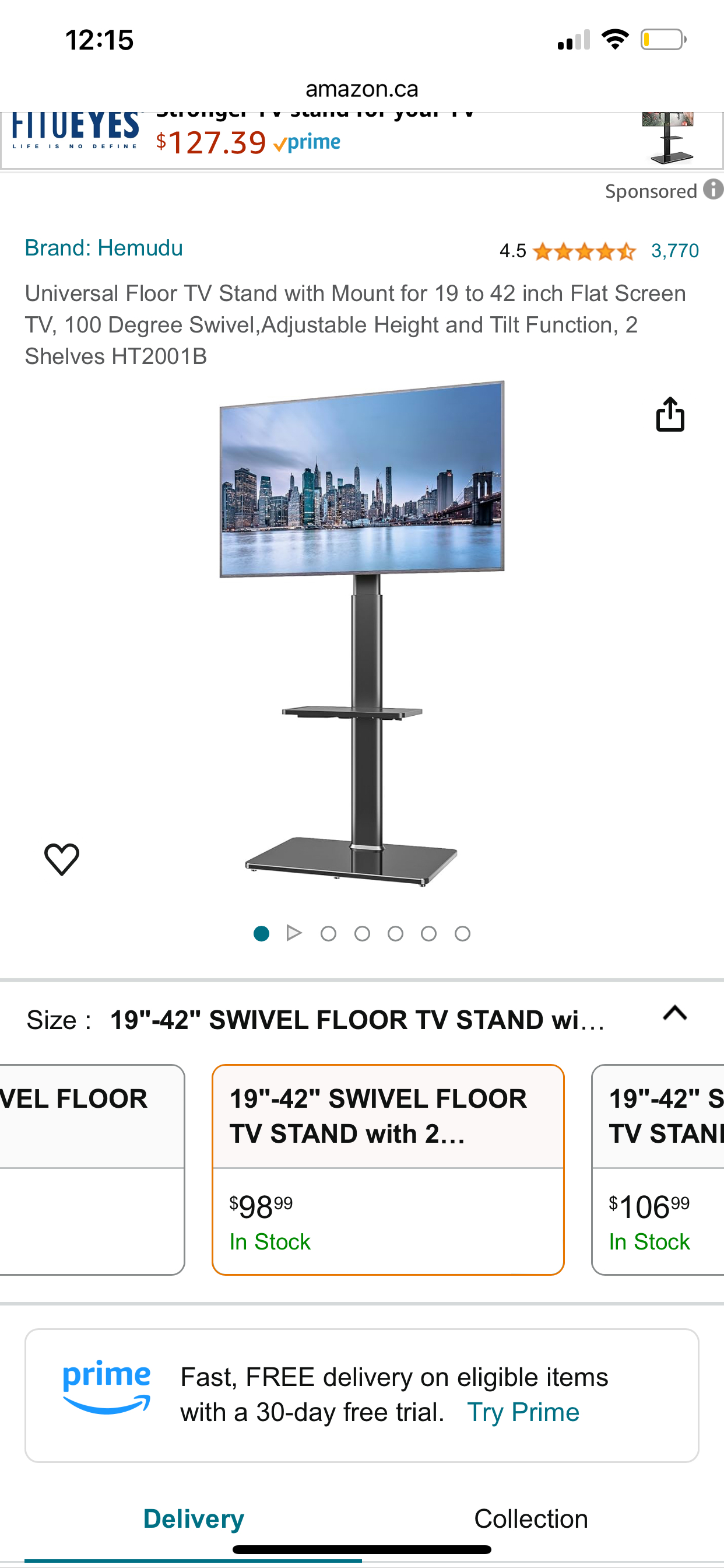 TV Stand with Mount for 19 to 42-inch flat-screen TVs. thumbnail