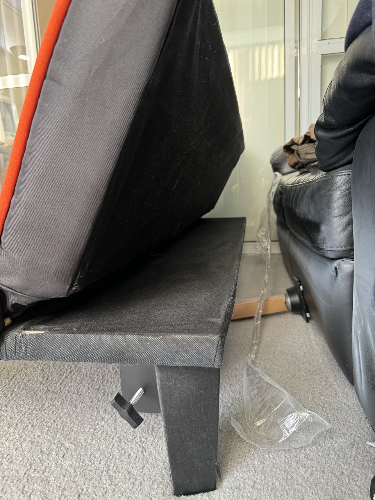 Orange 2 in 1 sofa (pick up only) - photo 5