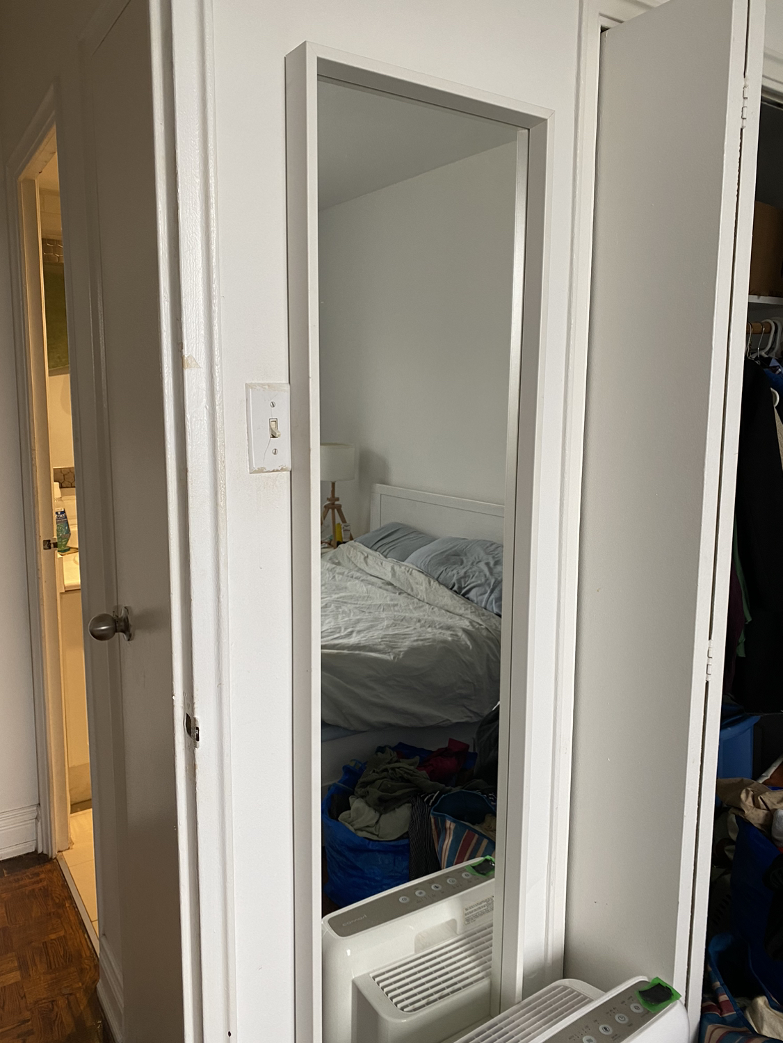 White ikea mirror tall