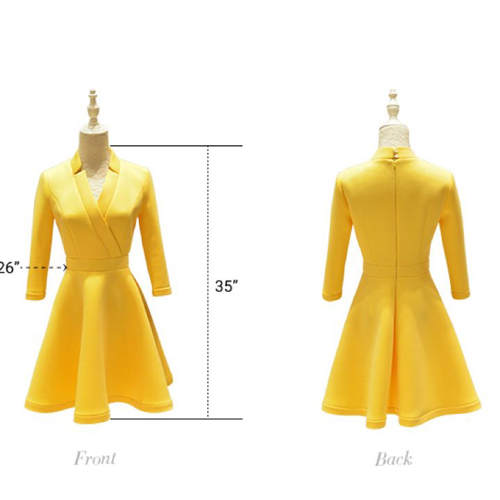 Stylish warm winter dress (yellow) - photo 3