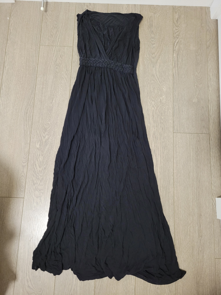 🥕 Black Sleeveless Long Maternity Nursing Dress image indicator(2)