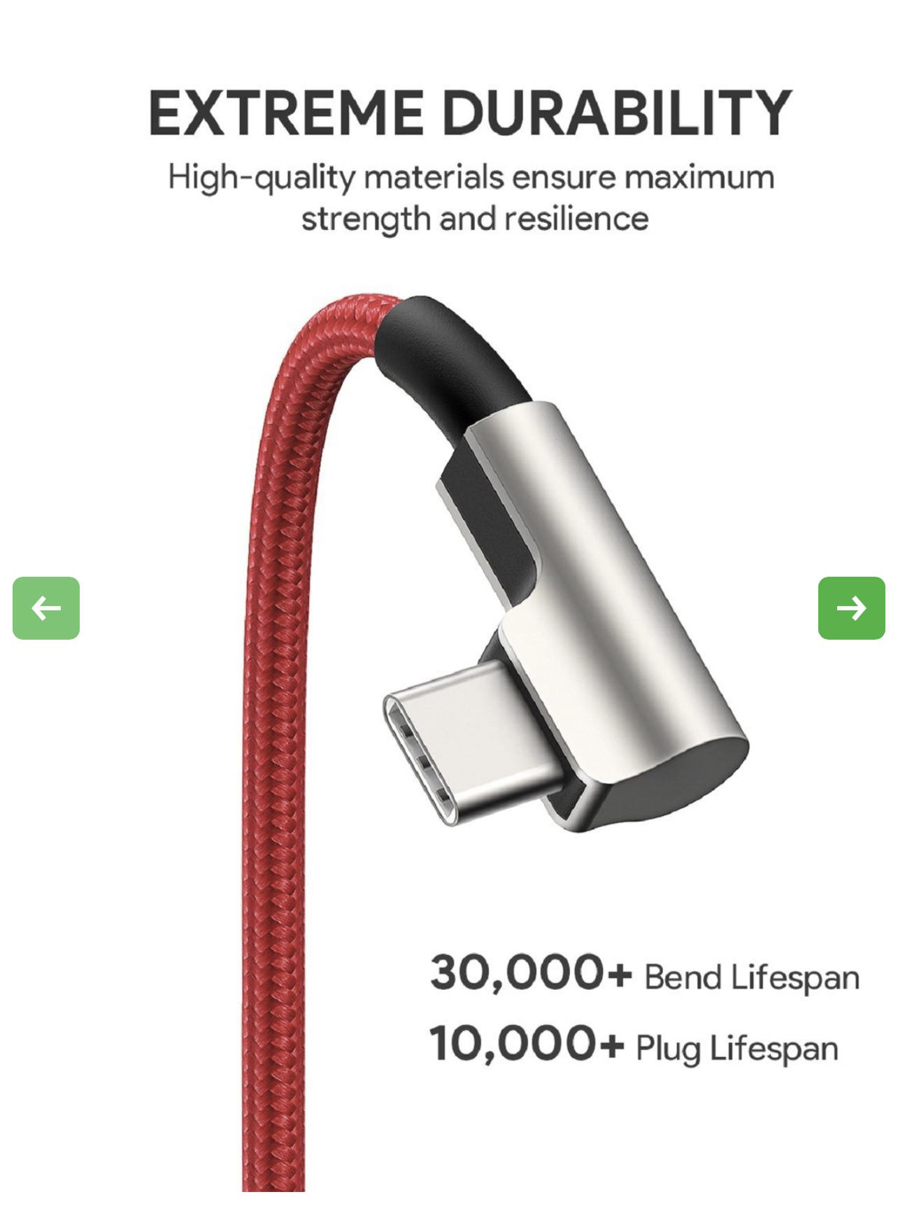 2m Pack-of-2 USB USB C to C Braided Nylon with 90 Degree - photo 3