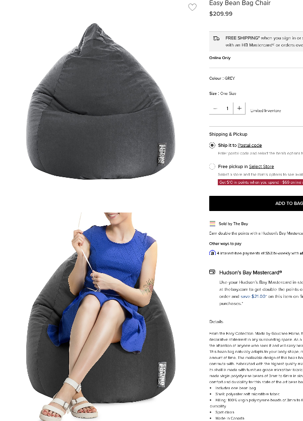Gouchee Home Bean bag - photo 2