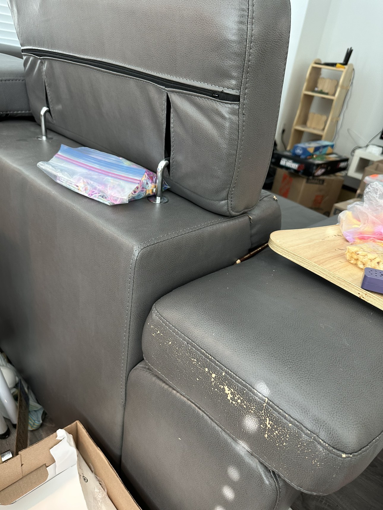 Sectional sofa bed with storage ottoman - photo 5