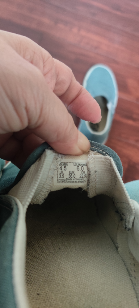 Vans classic slip ons in blue size 4.5 image indicator(4)