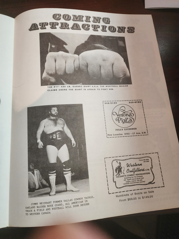 Stampede Wrestling program-vintage - photo 5