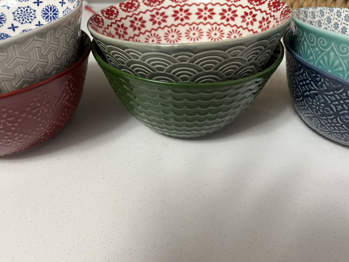 Set of 6 colourful ceramic bowls image indicator(3)