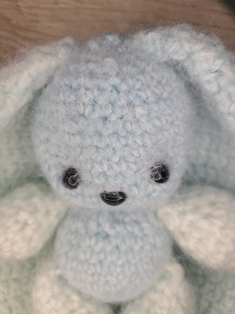 Crochet personalized blue bunny - photo 2