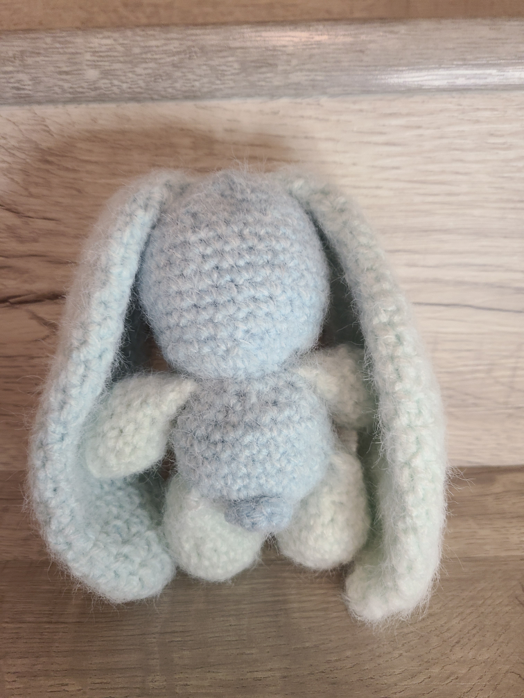 Crochet personalized blue bunny - photo 3