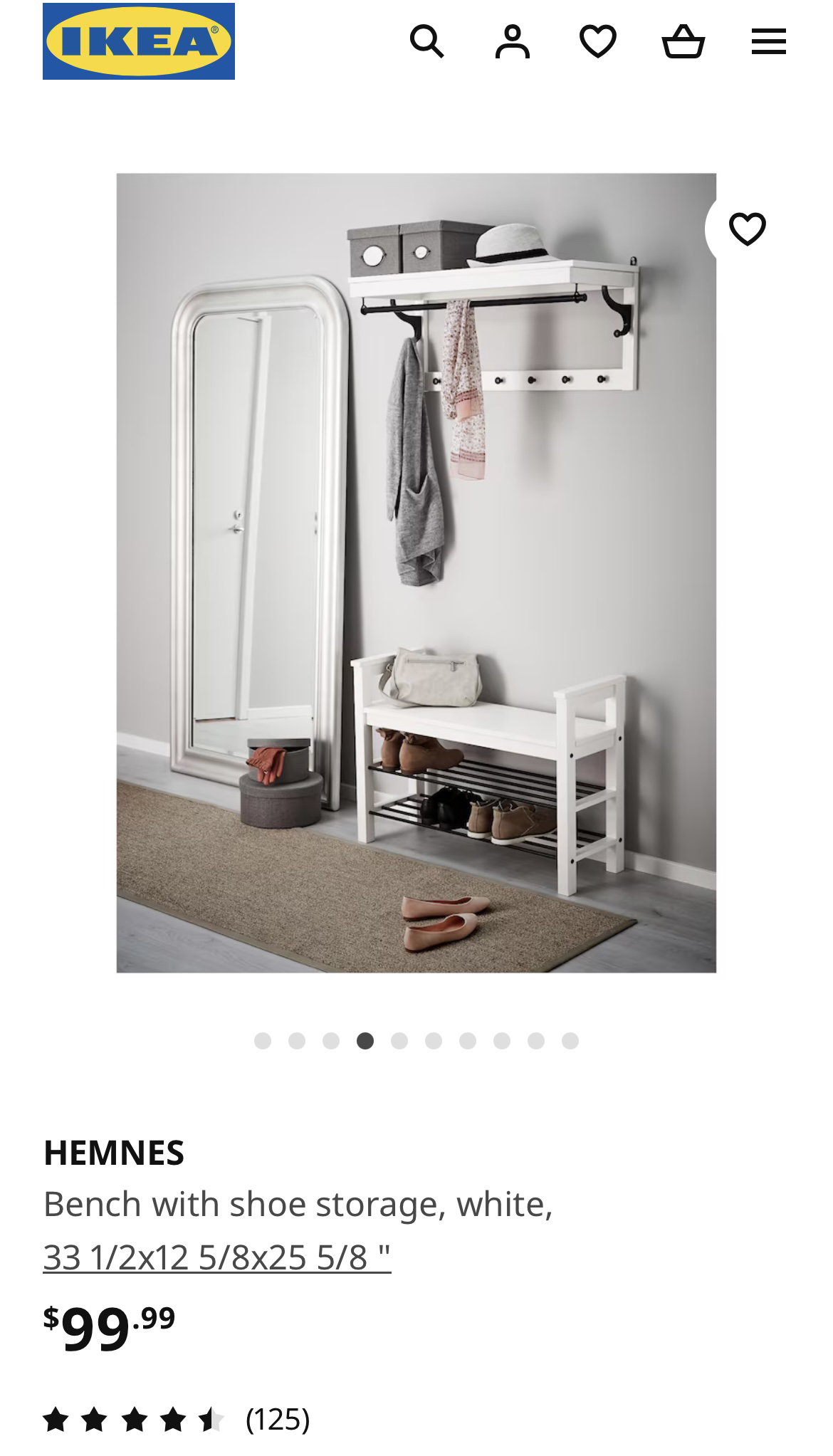 IKEA HEMNES Bench with Shoe Storage image indicator(8)