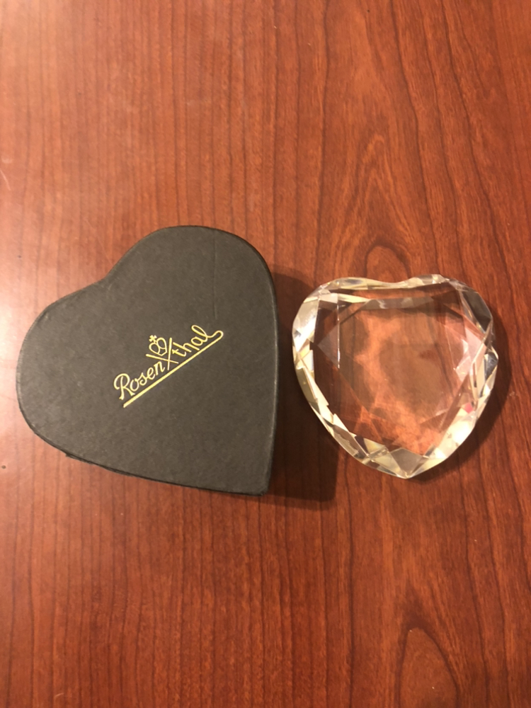 Rosenthal Crystal Heart Paperweight