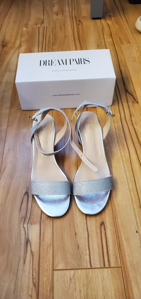 Silver/Glitter Heeled Sandals thumbnail