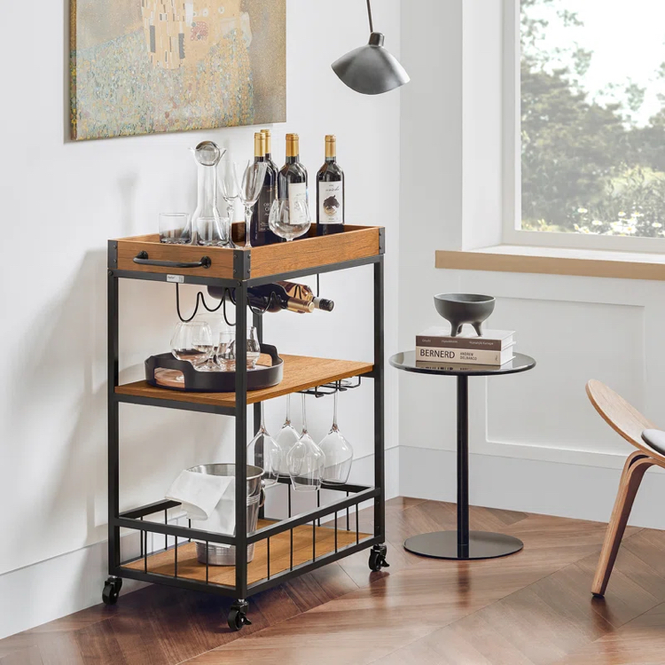 Bar Cart (Wine Rack & Glass Storage)