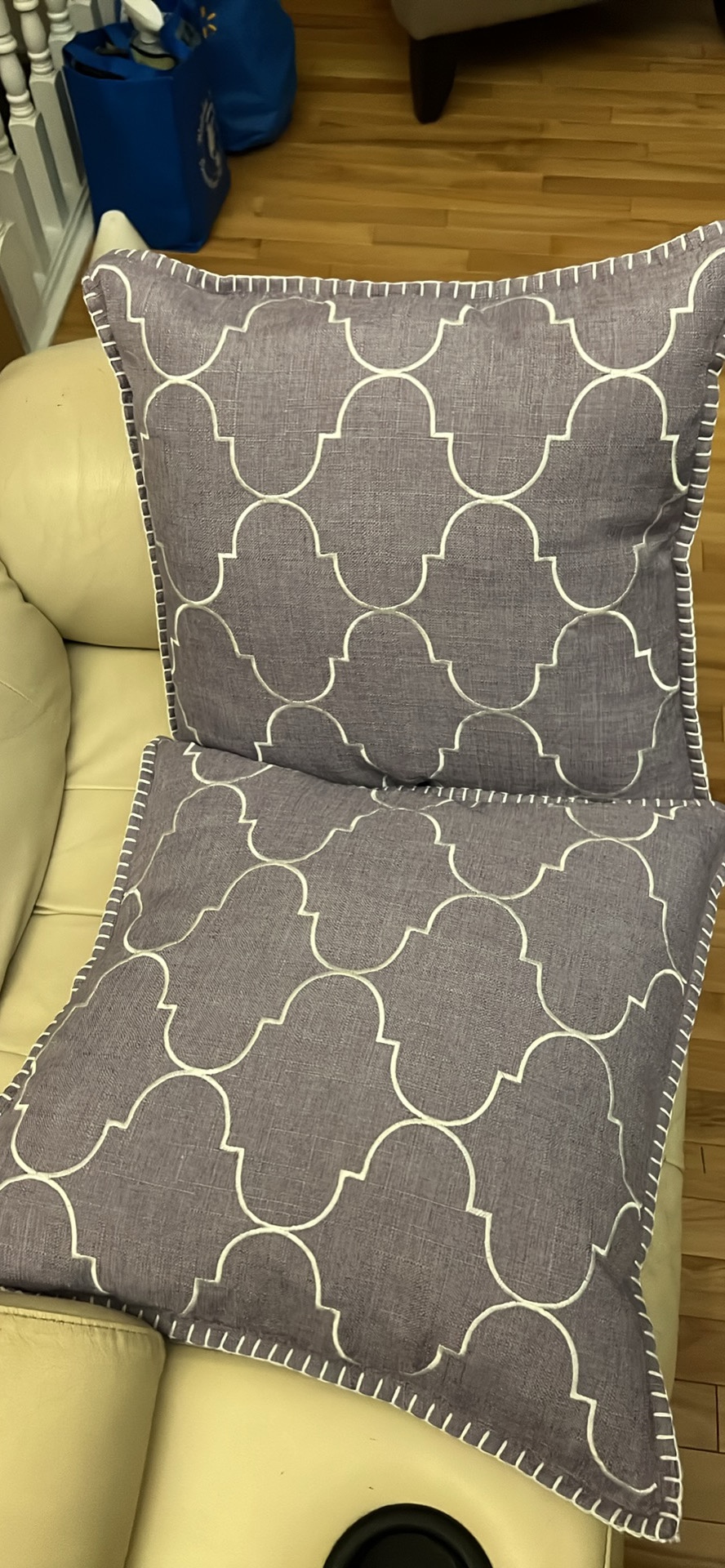 2 Downfilled throw pillows 17”