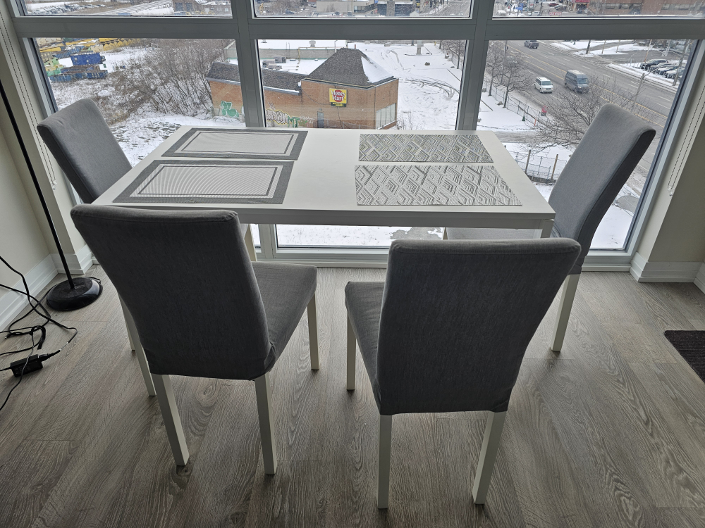 Furniture Sale! Dining Table with 4 chairs and Kitchen Rack