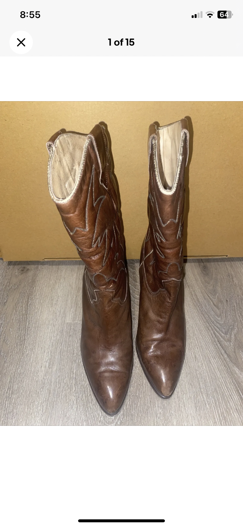 Sartore Western Boots Womens US 6 Brown Leather Cowboy Pull on - photo 2