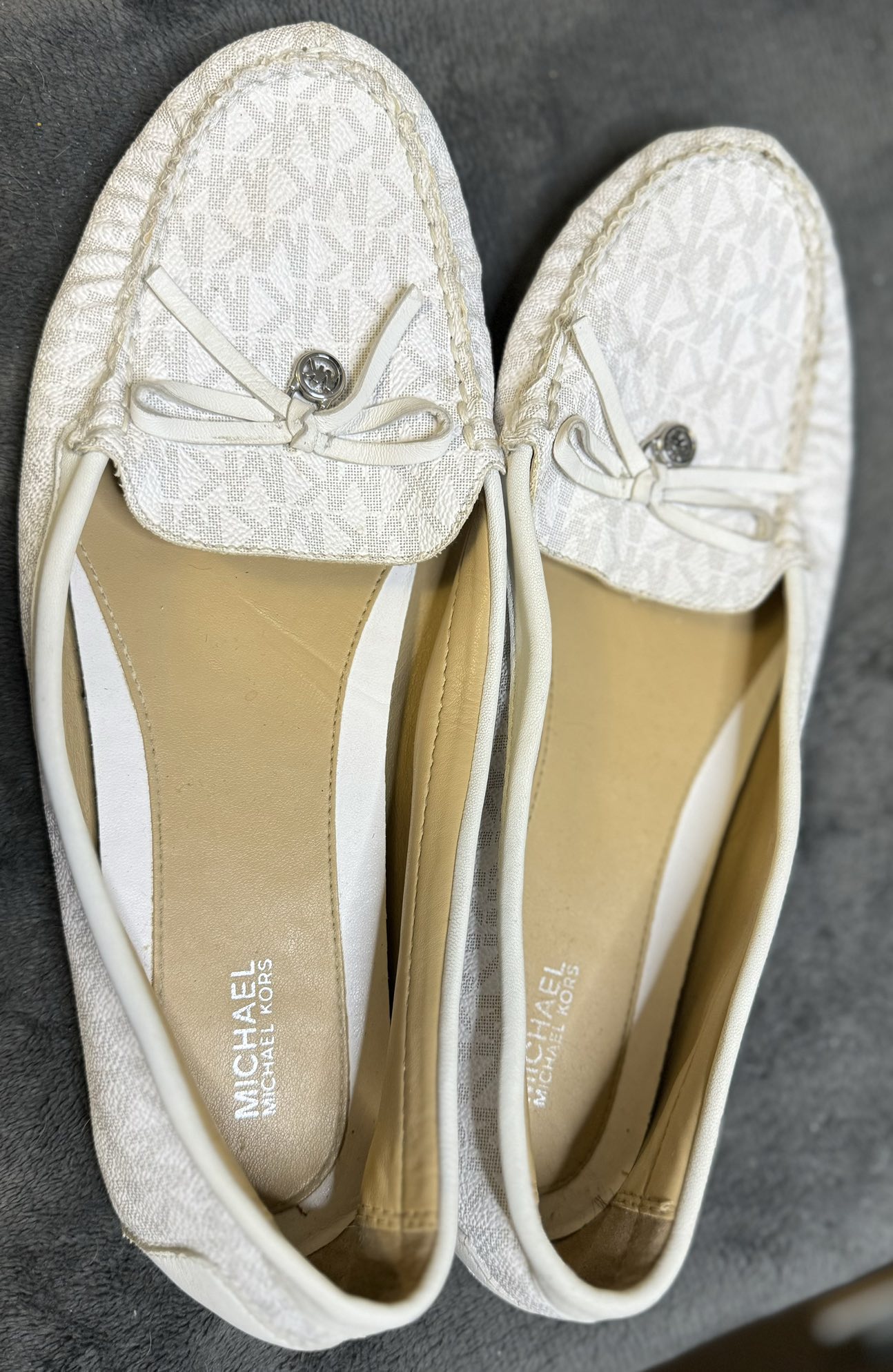Michael Kors White Leather Loafers Size 11
