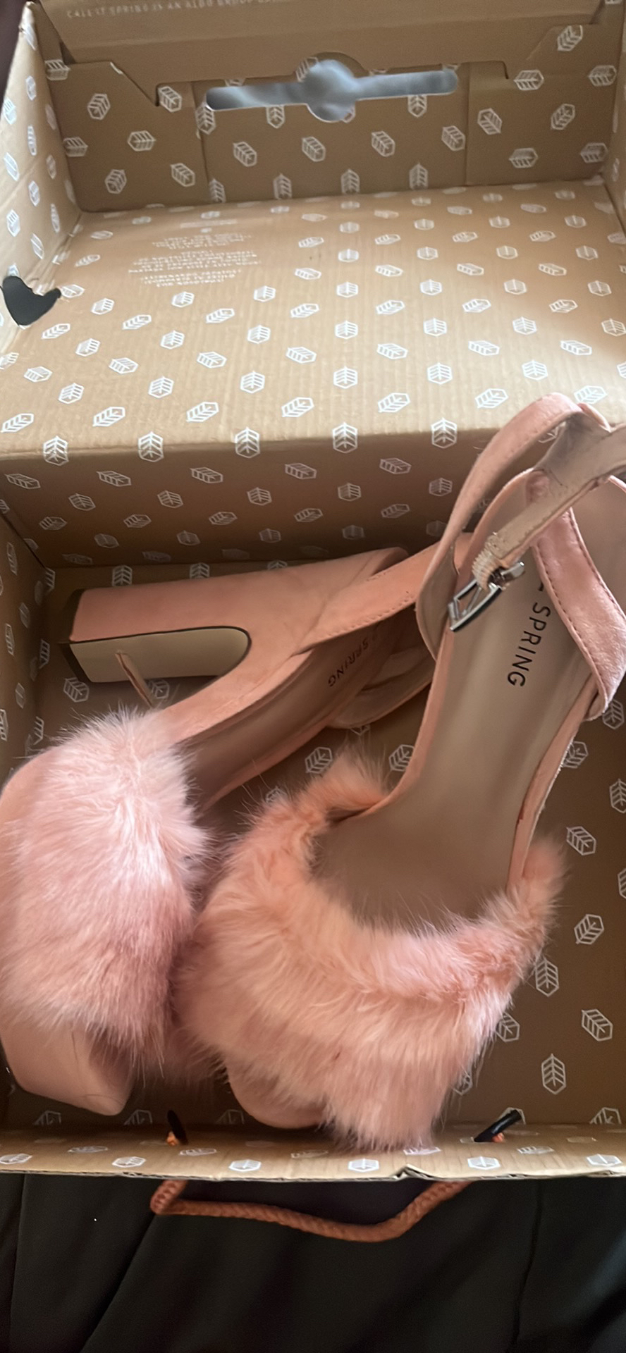 Pink Faux Fur Call it spring Heels