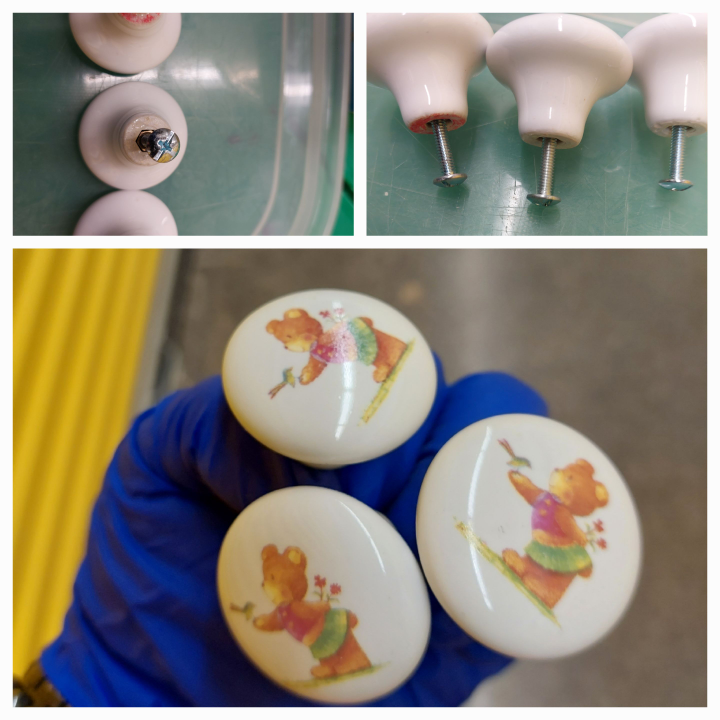 New procelain drawer knobs