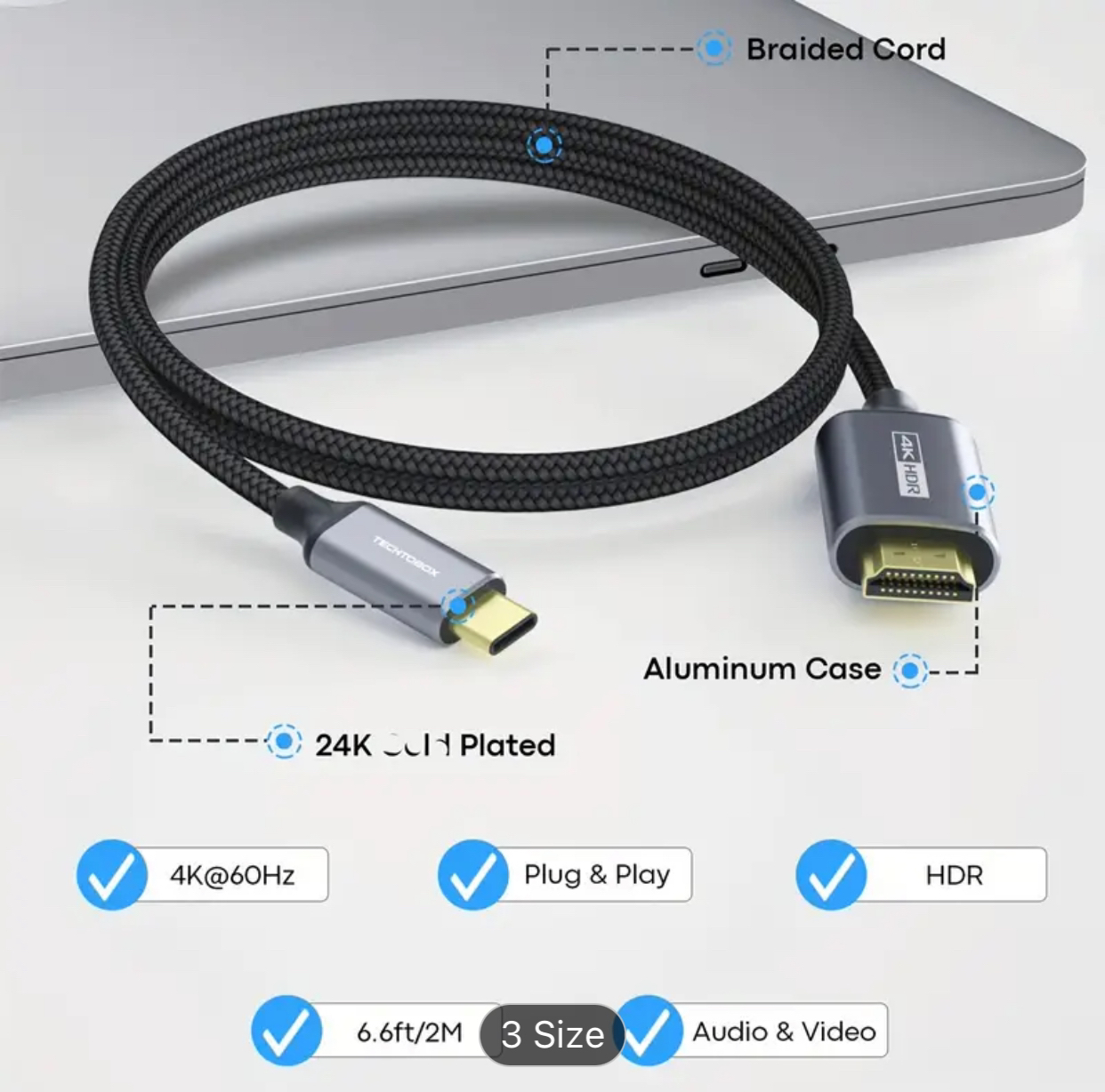 Hdmi to type c cable