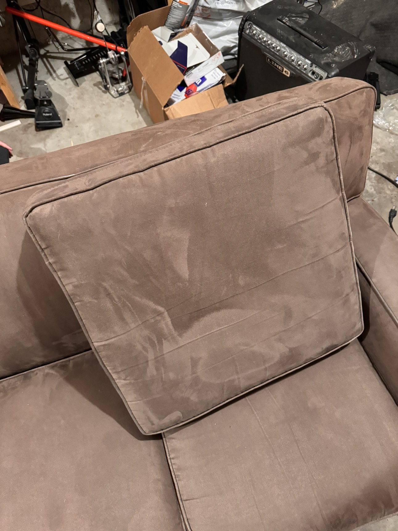 Large Comfy Suede Sofa - photo 4