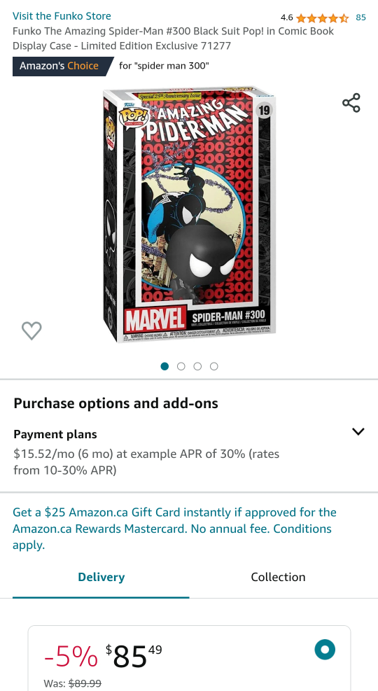 Funko The Amazing Spider-Man #300 Black Suit Pop! image indicator(4)