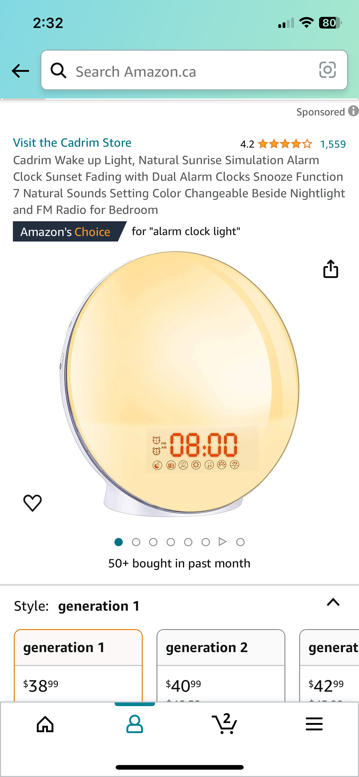 Cadrim Wake-up Light Alarm Clock thumbnail