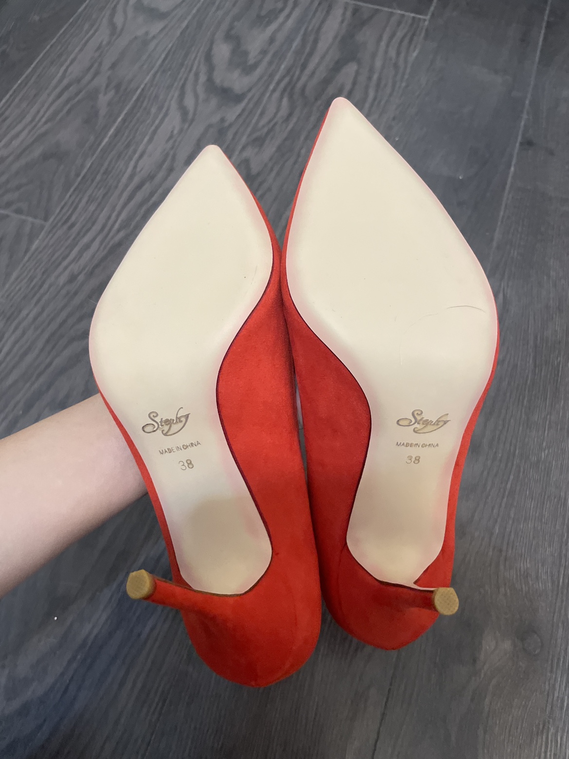 Red suede pump 95mm size 38 - photo 4